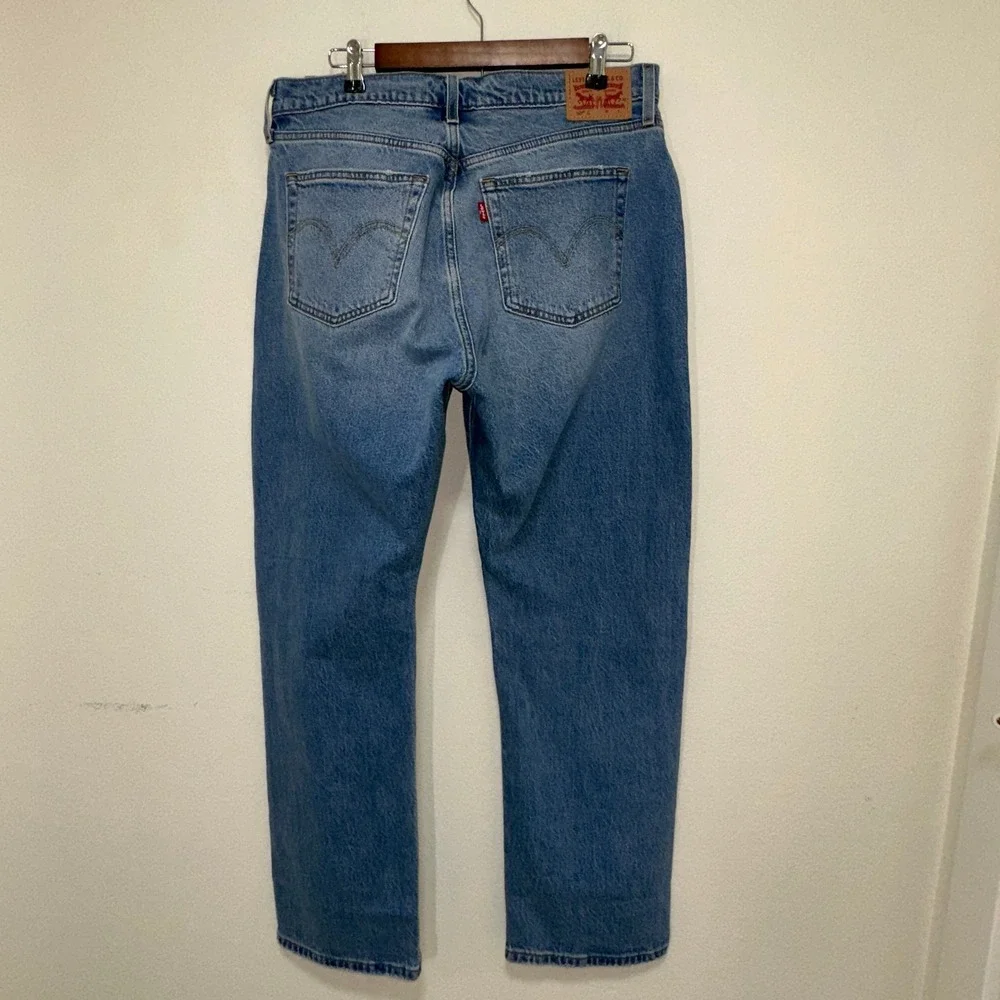 Levis 501 Curve Straight Leg Jeans Womens 32 Blue NEW High Rise‎ Stretch Denim